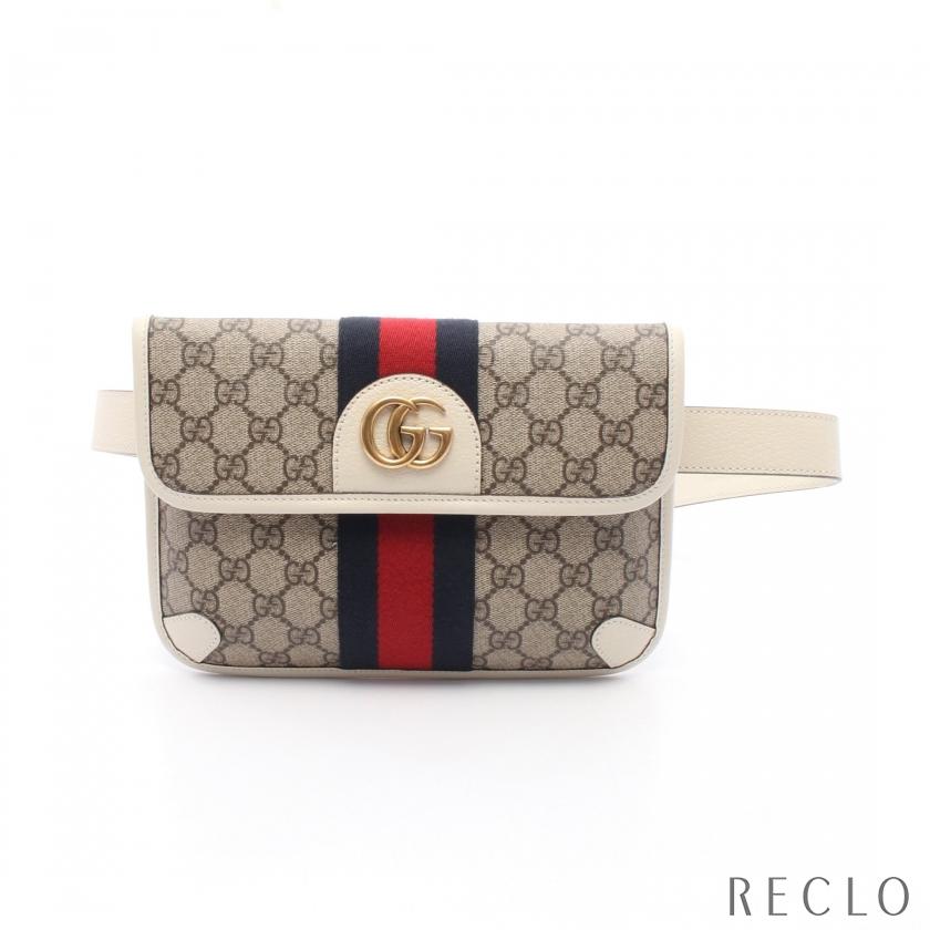 グッチ GUCCI GGスプリーム オフィディア ベルトバッグ ウエストバッグ ボディバッグ バッグ PVCコーティングキャンバス レザー メンズ ベージュ系 / アイボリー系 / マルチカラー 674081 【中古】 GUCCI（グッチ） GUCCI GGスプリーム オフィディア ベルトバッグ