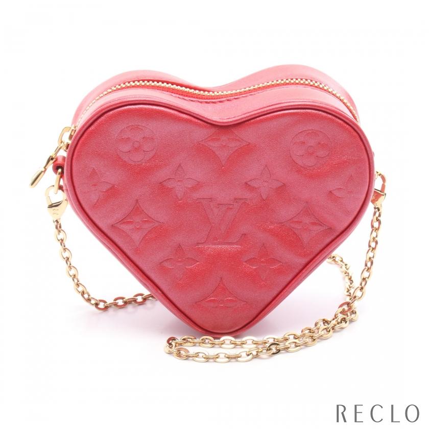 ルイ・ヴィトン LOUIS VUITTON ハートオンチェーン フォールインラブコレクション ショルダーバッグ バッグ レザー レディース レッド系 M80837 【中古】 LOUIS VUITTON（ルイ・ヴィトン） ハートオンチェーン フォール