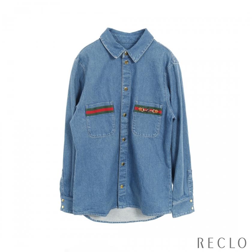 グッチ WASHED ORGANIC DENIM SHIRT シェリーライン グッチ GUCCI WASHED ORGANIC DENIM SHIRT シェリーライン デニム