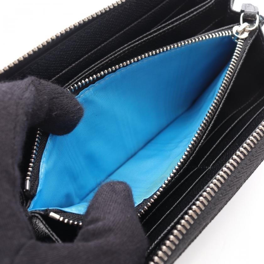 【極美品】ブルガリ ブルガリマン 長財布 ラウンドジップ レザー ネイビー 箱付 ブルガリ 財布 メンズ 長財布 ブランド BVLGARI 財布 ラウンド