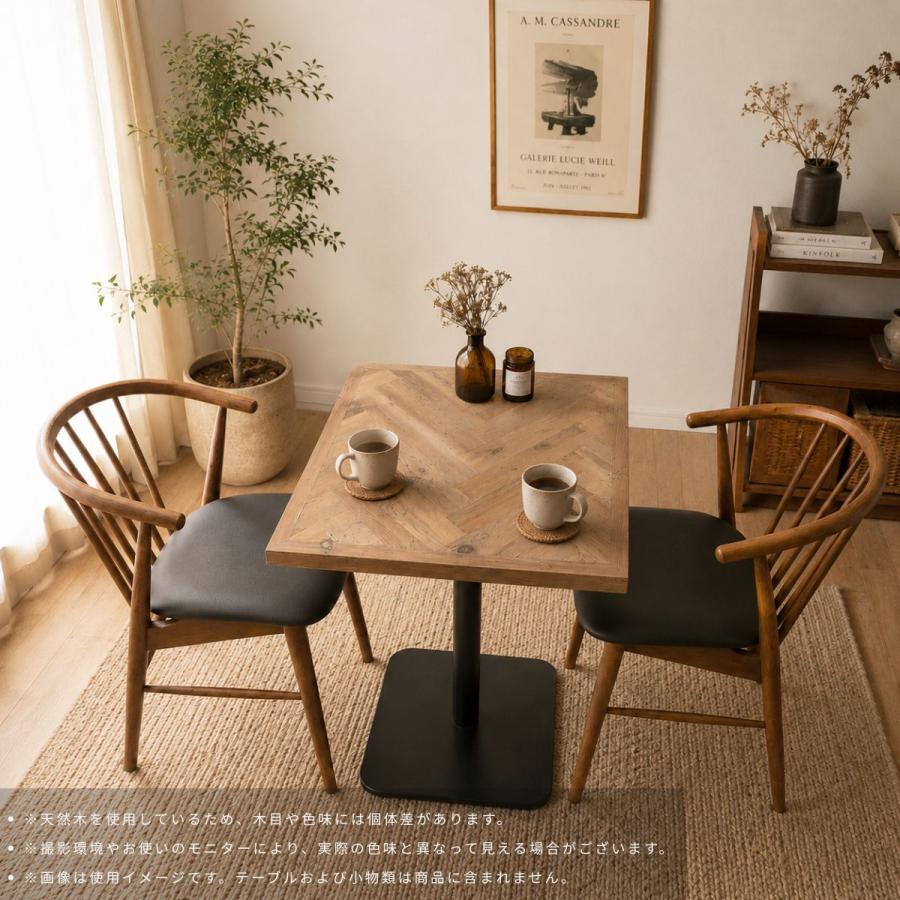 古材　カフェテーブル　ヘリンボーン 古材 ヘリンボーン カフェテーブル 70cm 正方形 ヴィンテージ