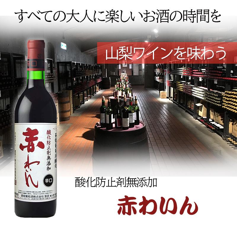 蒼龍葡萄酒 酸化防止剤無添加赤わいん 辛口 山梨 日本 6本セット