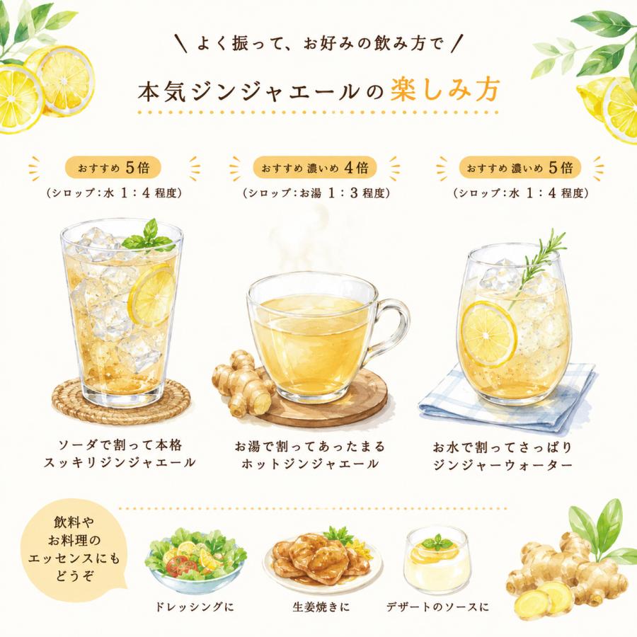 本気ジンジャエール 300ml 希釈用 シロップ 黄金しょうが シナモン