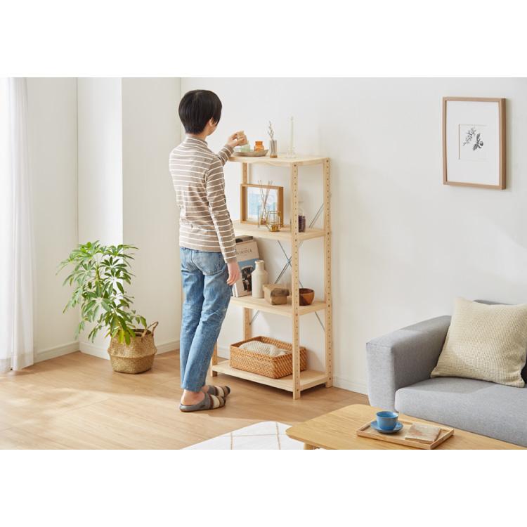 【未使用.送料込み】パイン材ユニットシェルフ3段幅820×奥行300×高さ830 パイン材ユニットシェルフ・86cm幅・小 | 無印良品
