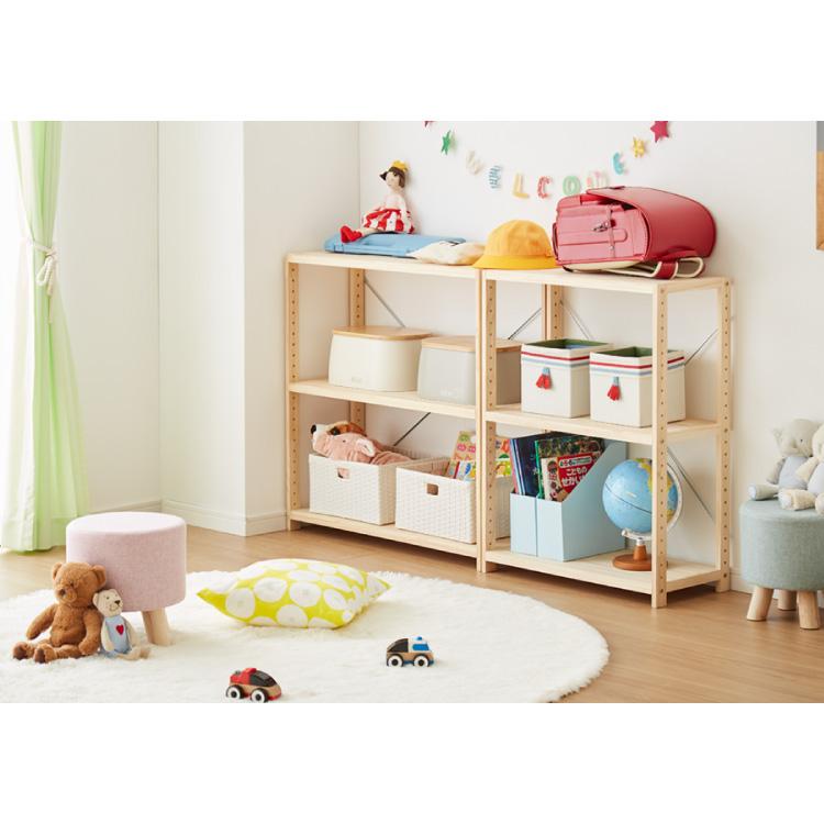 天然木 パインラック 4段 幅82 オープンラック 三段 おしゃれ 木目