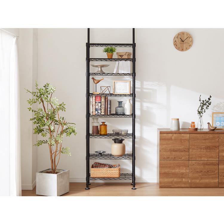 ネーロ 突っ張りラック スチールラック 幅60 奥行き30 8段 オープン