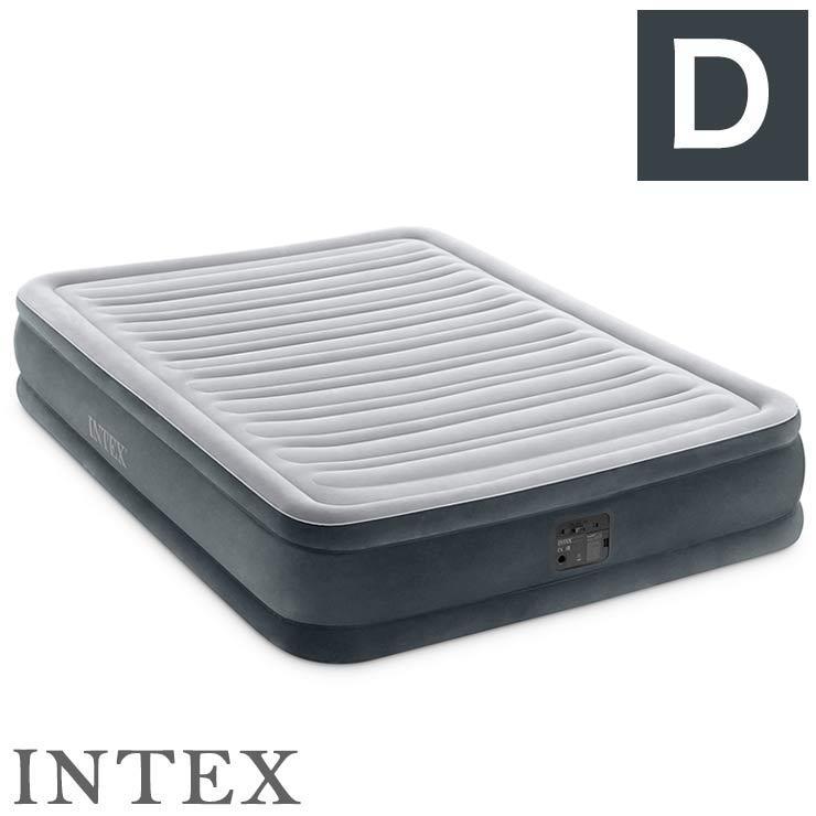 INTEX コンフォートプラッシュ ミッドライズ エアーベッド 67767JB FULL ダブル ベッド ベロア調 体圧分散 ポンプ内蔵 電動エアーベッド 正規販売店 | ブランド登録なし
