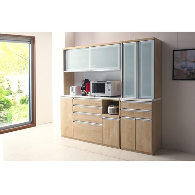 食器棚 幅60cm 高さ198cm モイス付き 大川家具 国産 ほぼ完成品 開梱