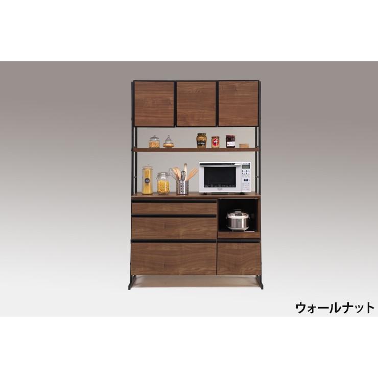 食器棚 幅124cm 奥行48cm 高さ196~cm 国産 大川家具 開梱設置無料 キッチンボード キッチン 食器 収納 日本製 おしゃれ ブルックリン 代引不可_2