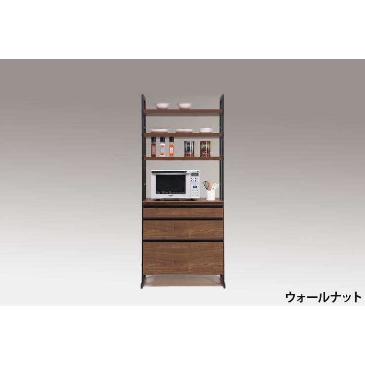 食器棚 幅84cm 奥行48cm 高さ197~cm 国産 大川家具 キッチンボード キッチン 食器 収納 日本製 おしゃれ ブルックリン 代引不可_2