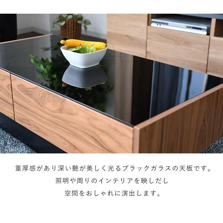 センターテーブル ガラス ローテーブル おしゃれ モダン 幅105 完成品