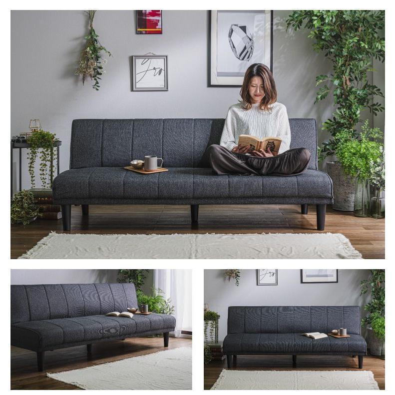 ソファベッド ソファーベッド 3人掛け 幅180 完成品 3P ファブリック ソファ sofa リクライニング ブラック ベージュ ブルー フロアソファ 代引不可｜recommendo｜07