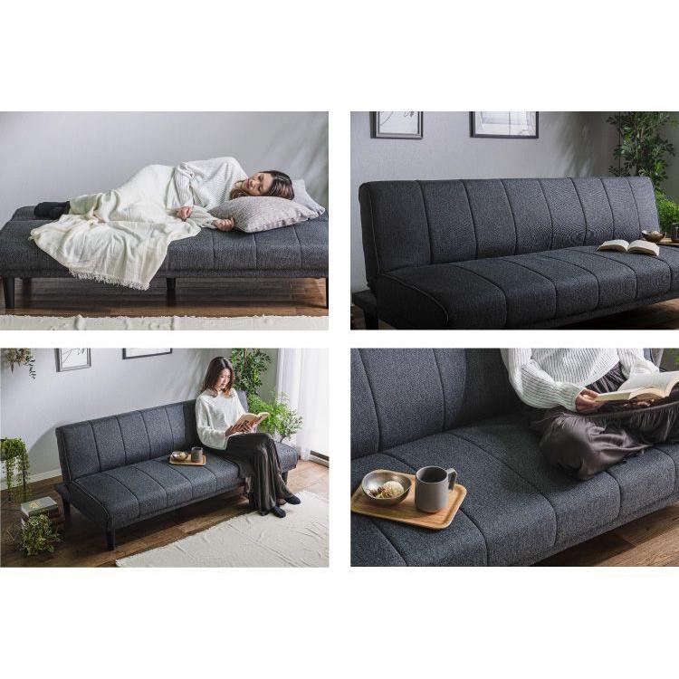 ソファベッド ソファーベッド 3人掛け 幅180 完成品 3P ファブリック ソファ sofa リクライニング ブラック ベージュ ブルー フロアソファ 代引不可｜recommendo｜08