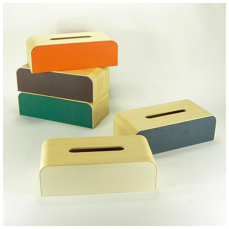 ティッシュケース ティッシュボックス 木製 日本製 箱 COLOR-BOX W