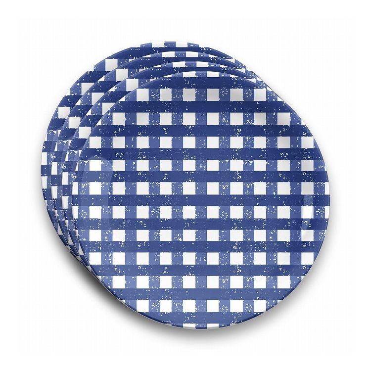 ホームメイドネイビー ギンガムチェック ディナープレート 4枚セット