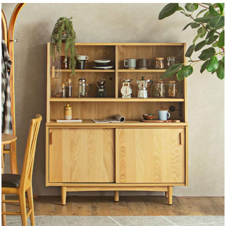 キャビネット 幅120cm 大川家具 棚 サイドキャビネット完成品 リビング