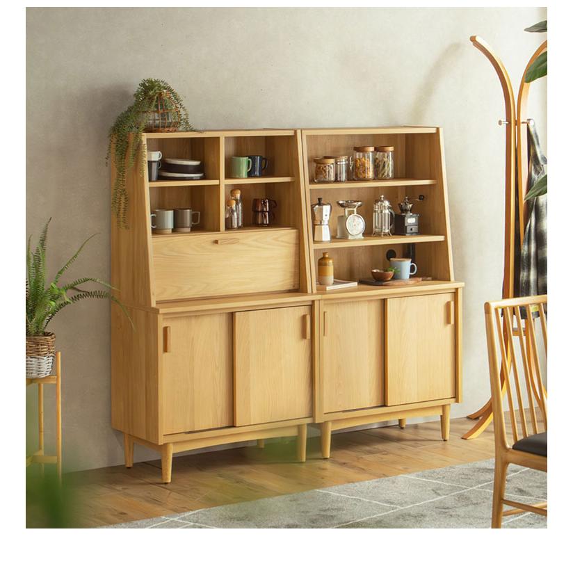 キャビネット オープンタイプ 幅75cm 大川家具 棚 サイドキャビネット