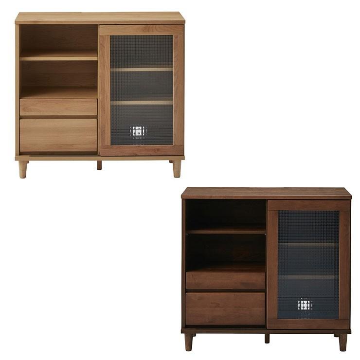 キャビネット 幅90 完成品 国産 大川家具 北欧 収納 リビング 無垢材