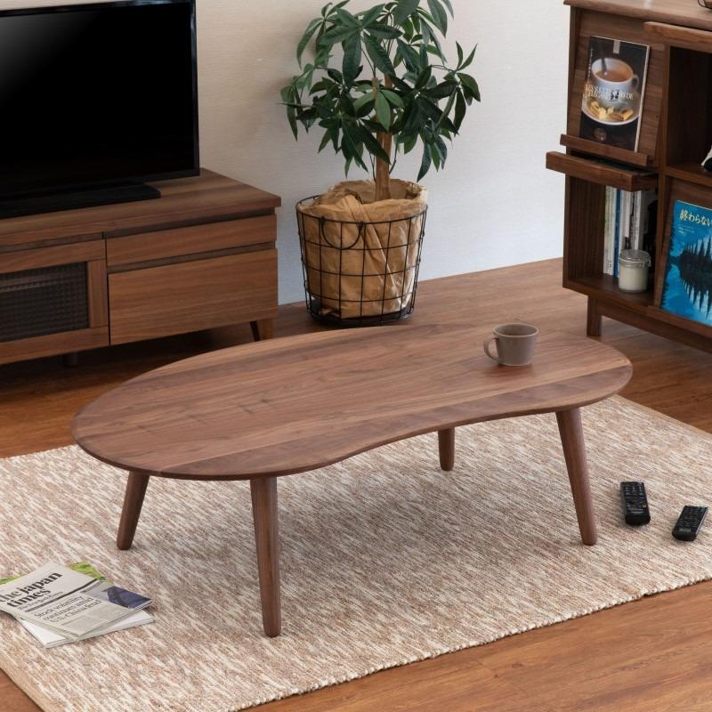一生紀 テーブル センターテーブル 豆型 幅120 ローテーブル ウォールナット無垢材 木製 リビングテーブル 北欧 ソファテーブル ISSEIKI  MOFY 代引不可 :1e-101-00198:リコメン堂 - 通販 - Yahoo!ショッピング