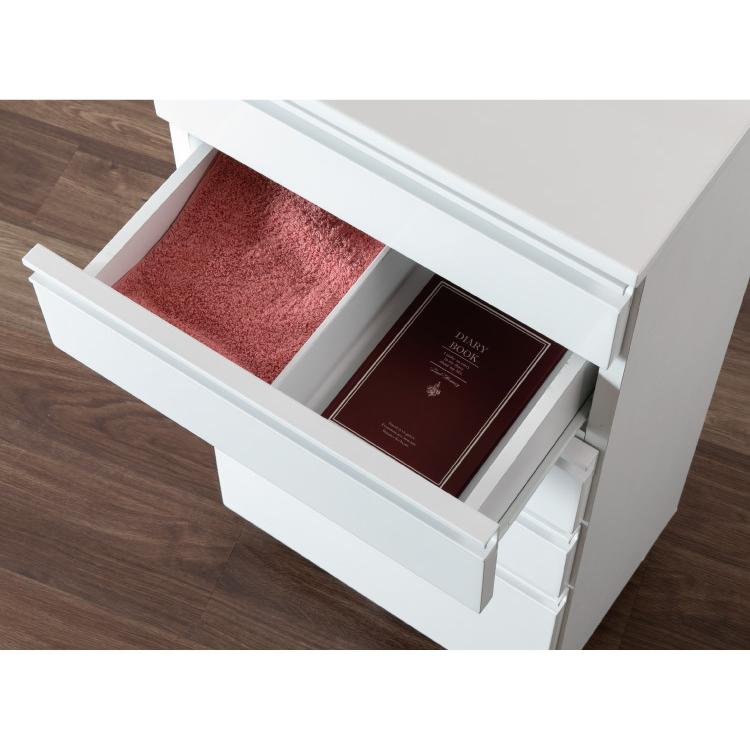 【正規販売店】 一生紀 サニタリーチェスト 完成品 幅45 奥行30 高さ90 DRITTO キャスター付き ランドリーチェスト 鏡面 ホワイト 白 スリム ランドリーラック 代引不可 【1954354873】(11450円)