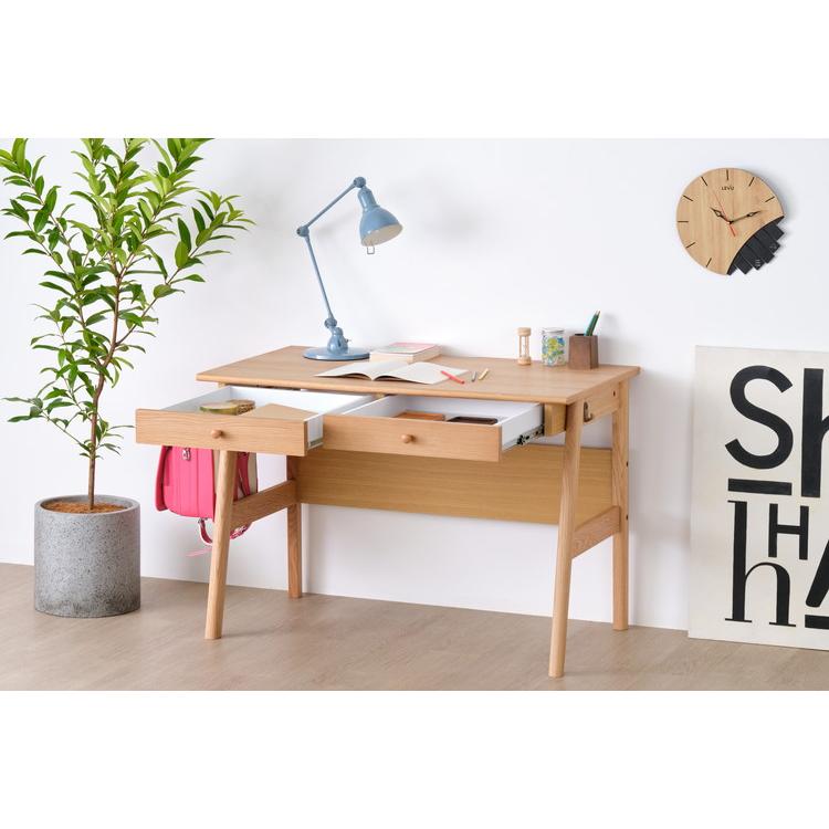 一生紀 学習デスク 幅105cm オーク材 引き出し付き 選べる取っ手 木製