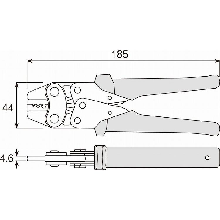 HOZAN ホーザン 圧着工具裸圧着端子/スリーブ用 サイズ:44mm×185mm P-726 代引不可｜recommendo｜06