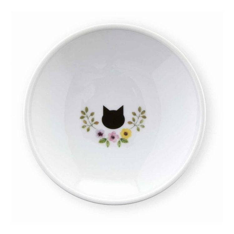 猫壱 ハッピーダイニング 脚付フードボウル浅広口 ガーデン Garden ボウル エサやり 猫用 シリコン付き 皿 新作販売