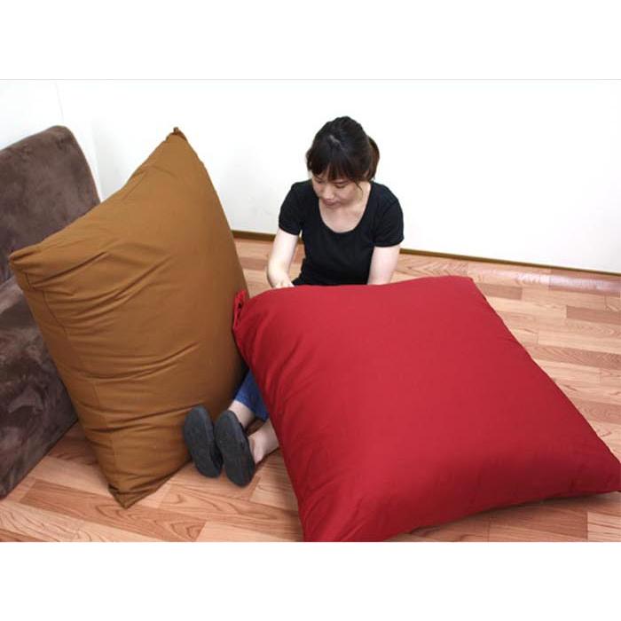 どでかクッション 90×90cm 日本製 無地 大きい 綿 洗える 中身