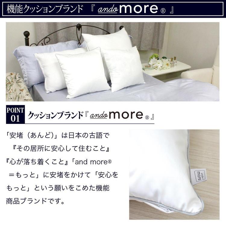 機能クッションブランドandmore ダウンクッション 60×60cm 中身 ヌードクッション ダウン フェザー 中材 羽毛 座布団 シート 背あて 代引不可の画像