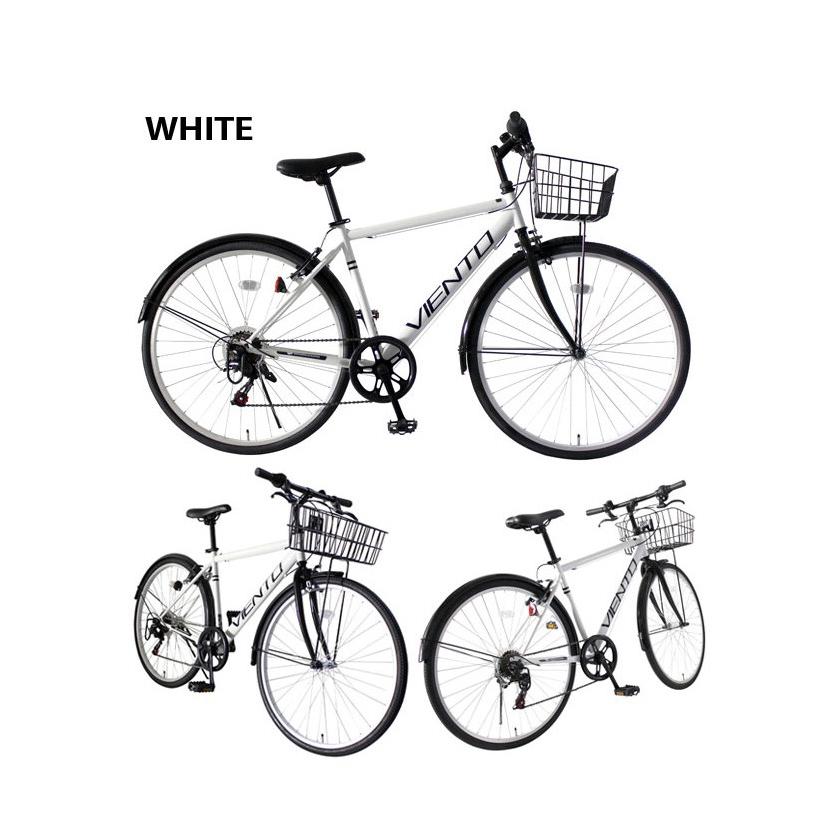 【A180様】100円引き★VIENTO 26インチ自転車 白 カゴ＆鍵付き 楽天市場】カゴ付き クロスバイク（カラーホワイト）（自転車