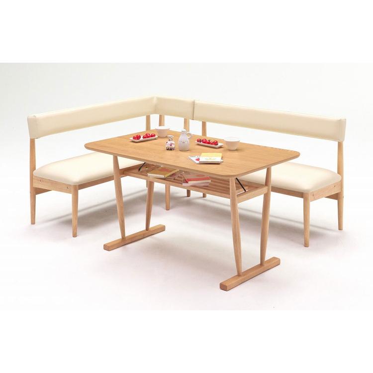 L字ダイニング3点セット テーブル幅115cm ベンチ幅123cm~131cm L字 L字