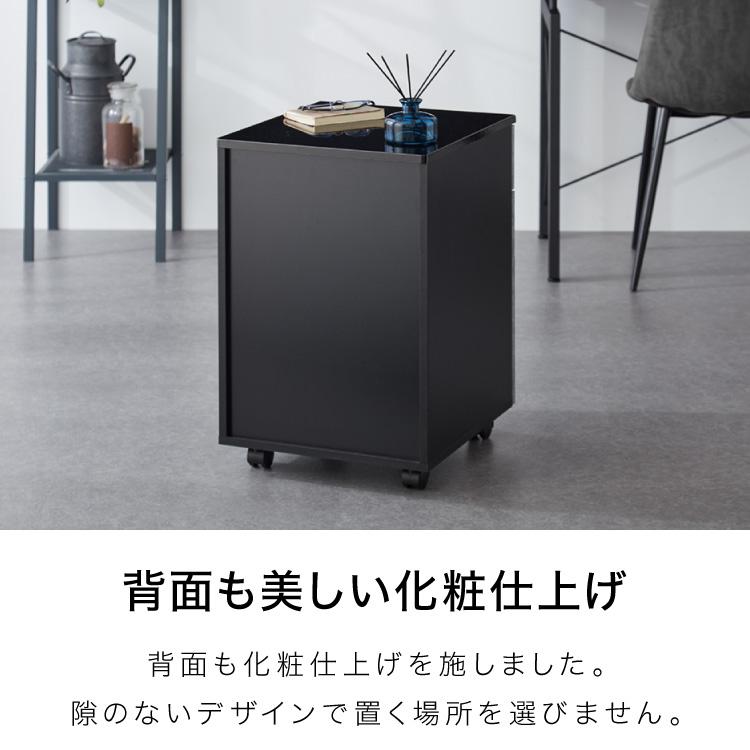 デスクワゴン 単品 3段 キャスター付き デスク下収納 石目調