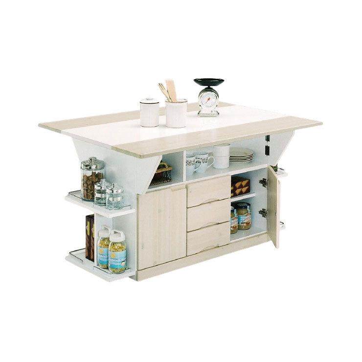 キッチンカウンター キッチンワゴン バタフライテーブル 幅120 奥行90