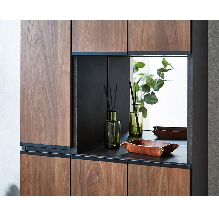 シューズボックス ハイタイプ 幅75cm ミラー付き 国産 完成品 奥深