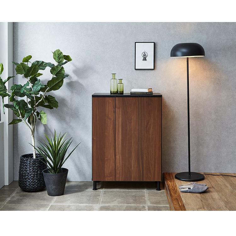 シューズボックス ロータイプ 幅75cm 国産 完成品 奥深 靴箱 下駄箱