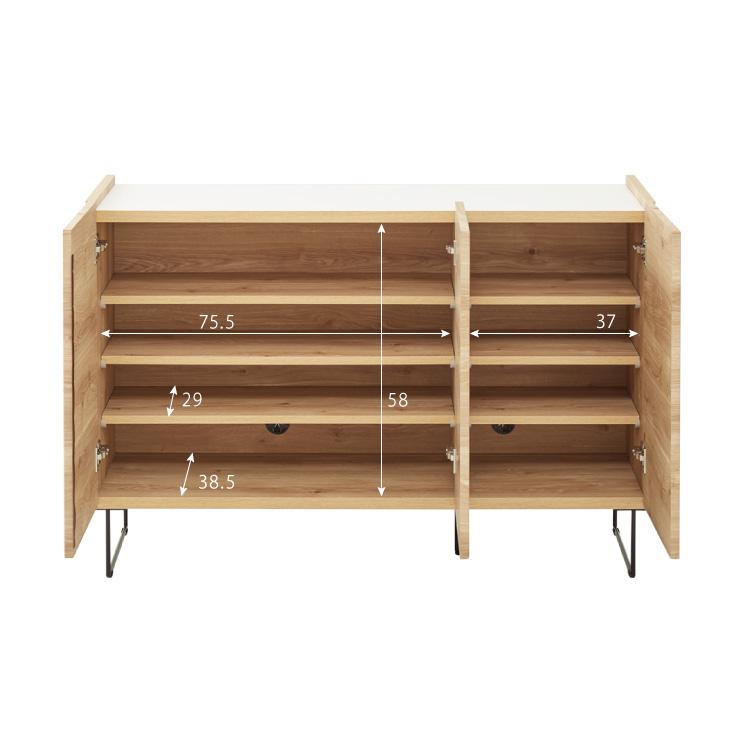 キャビネット 幅120 白 オーク 北欧 木製 おしゃれ カウンター