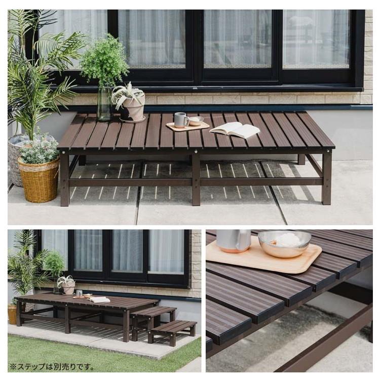 アルミ製　縁台　ベンチ 山善 縁台 ガーデンファニチャー アルミ アルミ縁台 ベンチ 屋外
