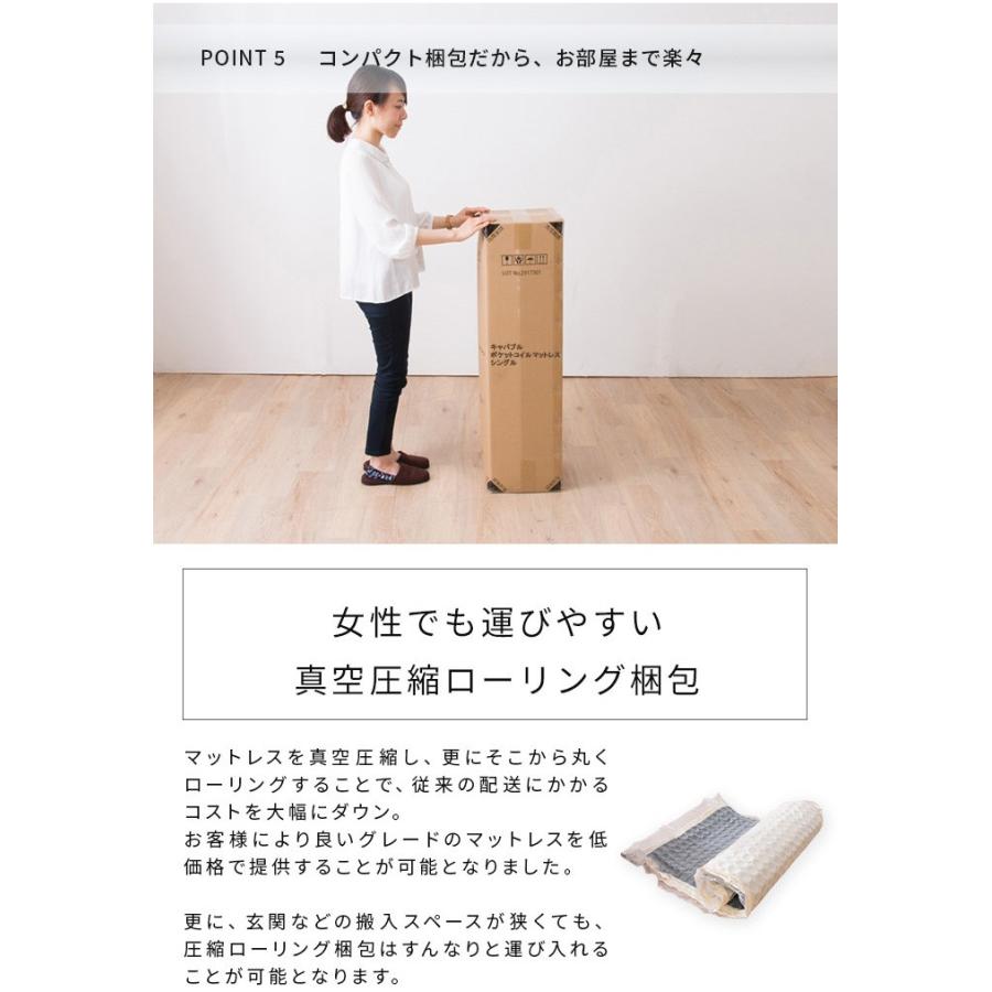 薄型ポケットコイルマットレス シングル 厚さ10cm 圧縮梱包 コンパクト