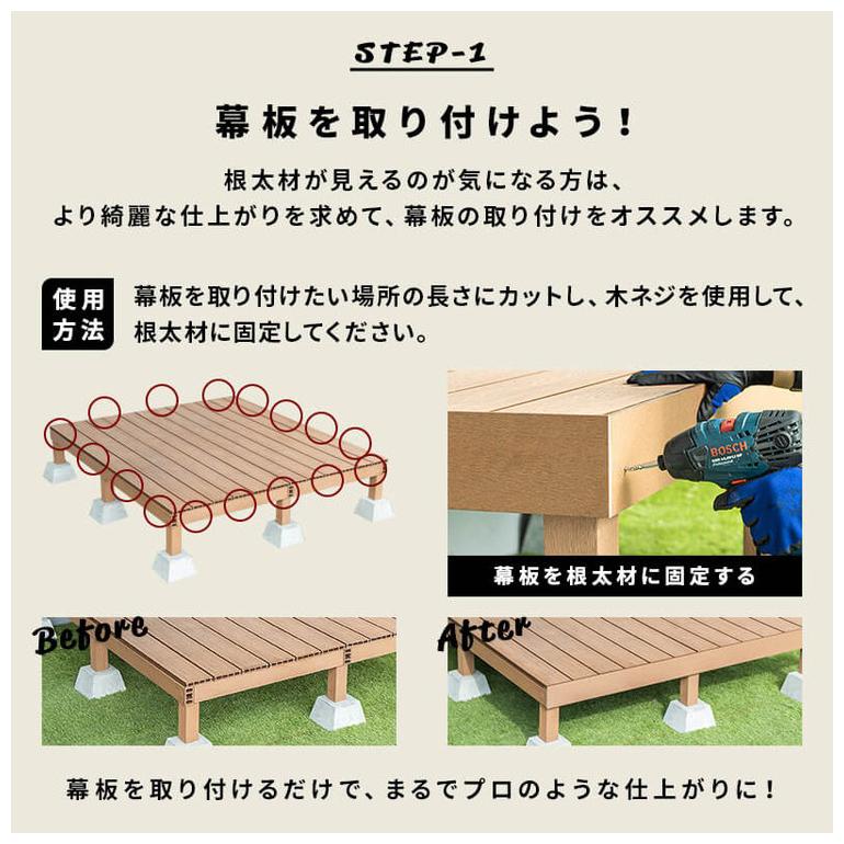幕板 人工木デッキ用 4枚 200×12cm 側面板 ガーデニング テラス 幕板 人工木デッキ用 4枚 200×12cm 側面板 ガーデニング テラス