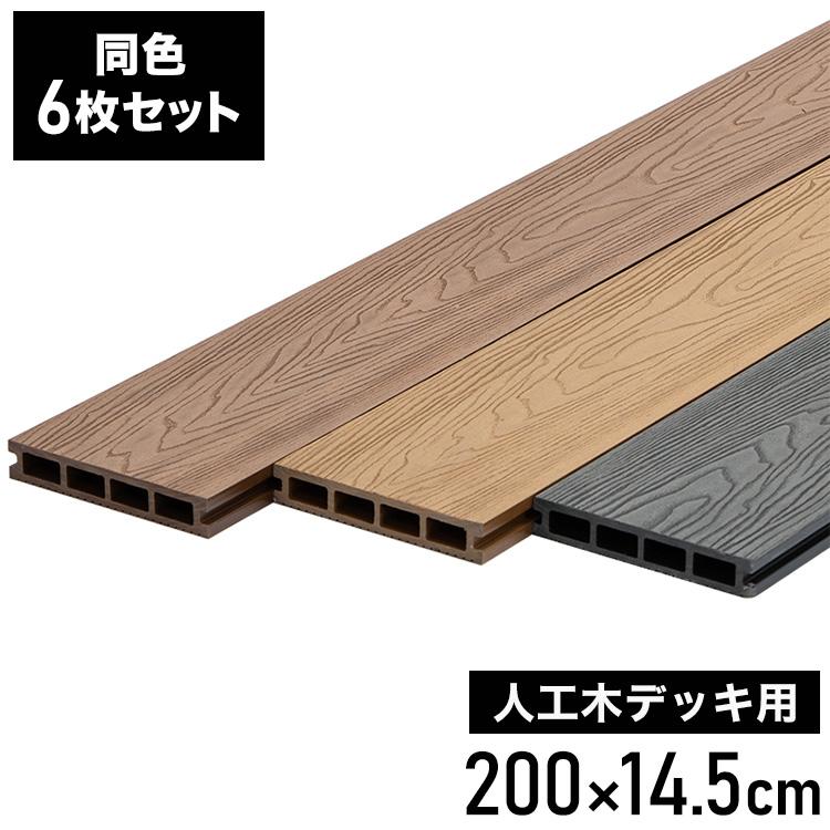 人工木　ウッドデッキ　床板 人工木ウッドデッキ床板【木目】（145×25×1800mm）ブラウン