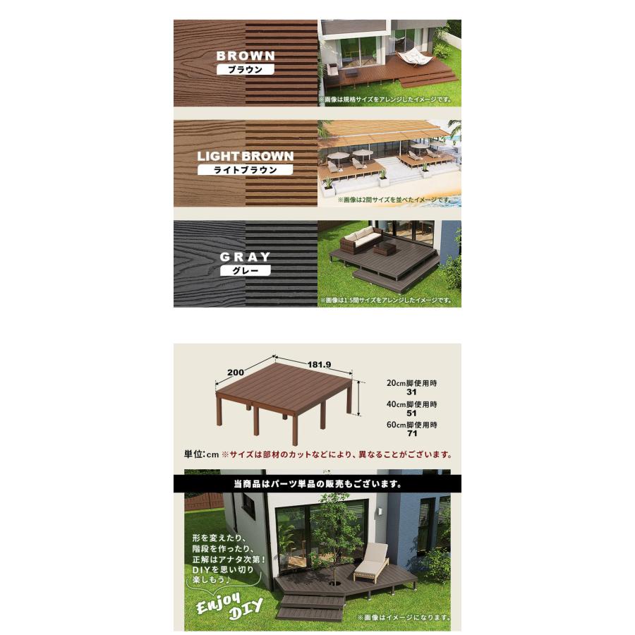 ウッドデッキ 人工木 181.9×200cm 1間サイズ 人工木デッキ DIY ウッドデッキ 人工木 181.9×200cm 1間サイズ 人工木デッキ DIY