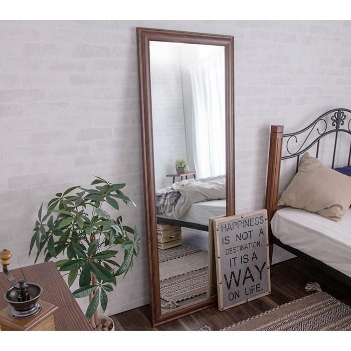 鏡 ミラー 全身 姿見 アンティーク調大型ミラーW60 ホワイト ブラウン