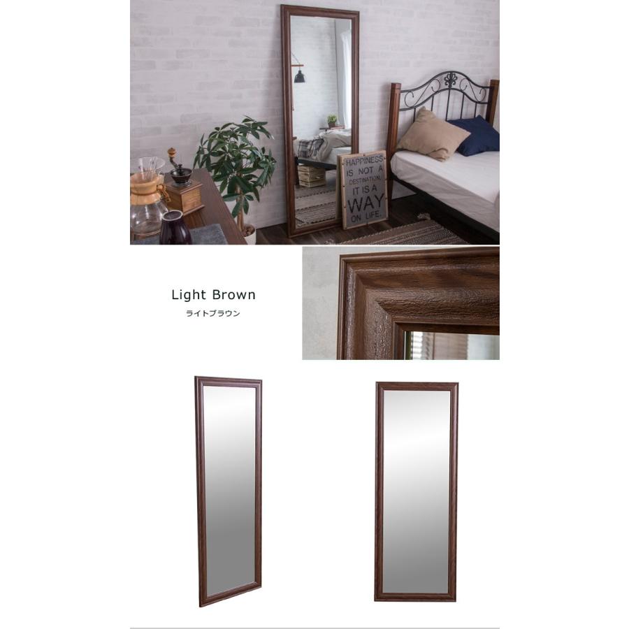 鏡 ミラー 全身 姿見 アンティーク調大型ミラーW60 ホワイト ブラウン