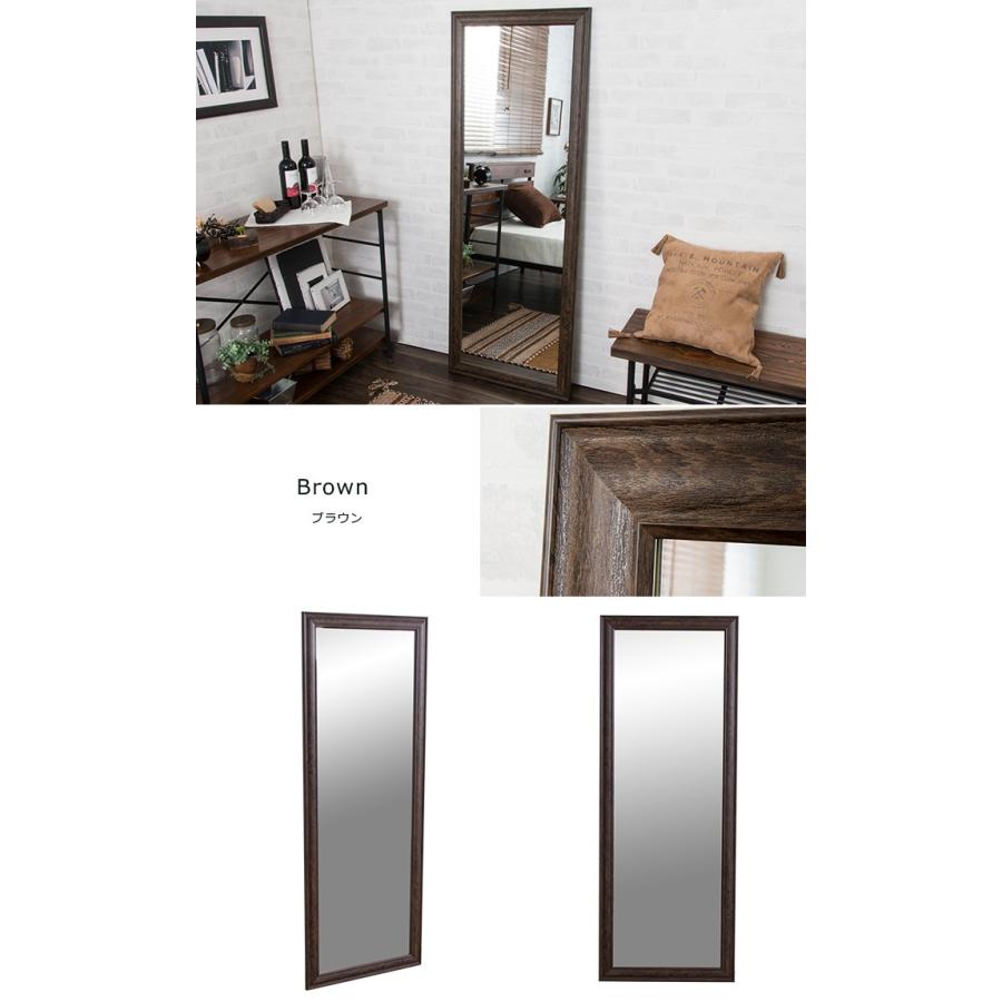 アンティーク調★全身ミラー★ブラウン 鏡 ミラー 全身 姿見 アンティーク調大型ミラーW60 ホワイト ブラウン