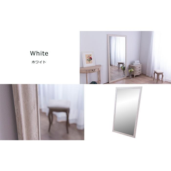 鏡 ミラー 全身 姿見 アンティーク調大型ミラーW90 ホワイト ブラウン