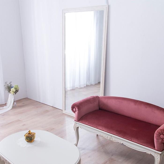 鏡 ミラー 全身 姿見 アンティーク調大型ミラーW90 ホワイト ブラウン