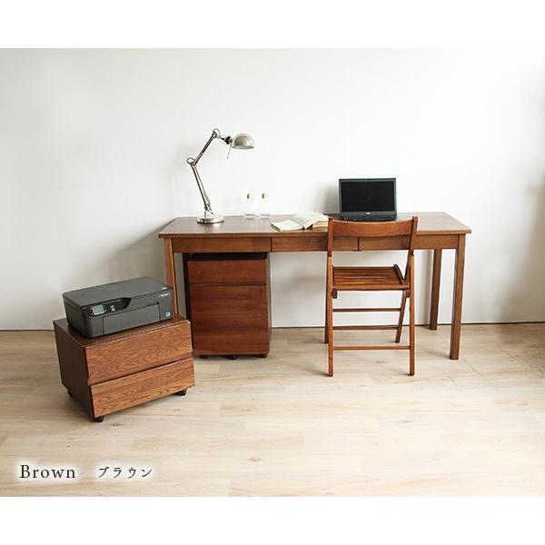 リコメン堂 タモ天然木無垢 北欧調引出し付デスク 幅125cm 省