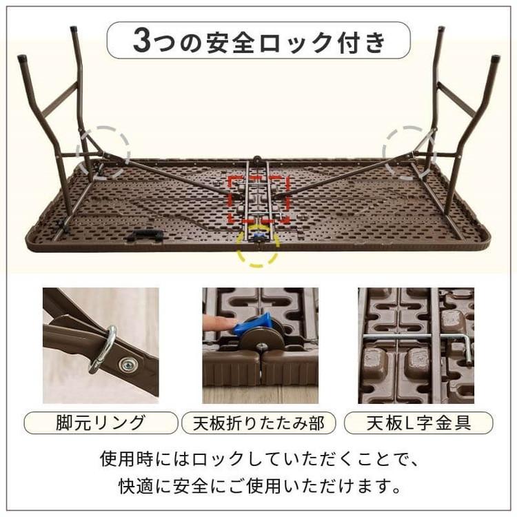 ラタン調 折りたたみ ガーデン 4点セット マカティ 幅180cm 折りたたみテーブル 折りたたみチェア ベンチ セット 屋外 テーブル アウトドアチェア 代引不可