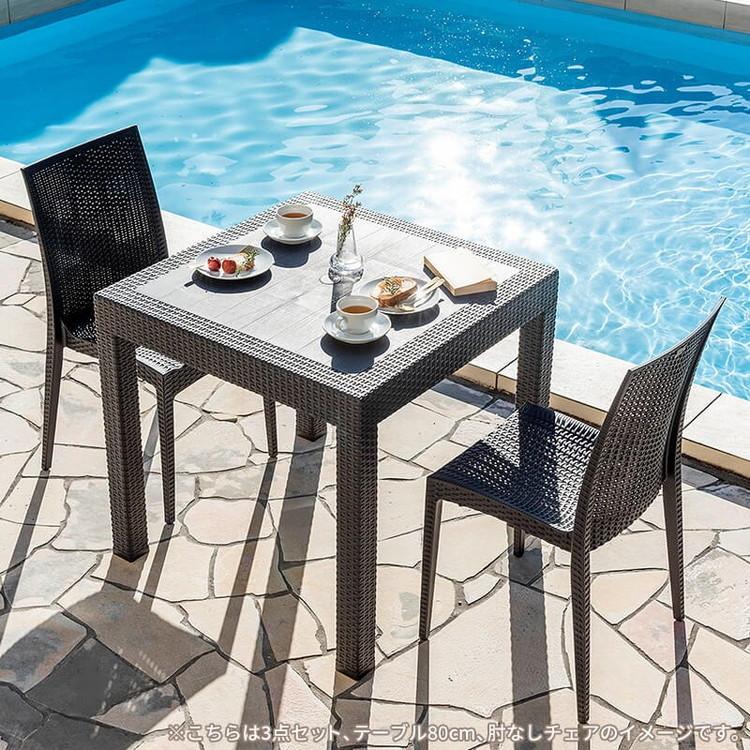 ラタン調 5点セット（ガラステーブル1点、ラタン調ガーデンチェア4×点） ガーデン テーブル チェア 5点 セット 4人掛け ラタン調 長角形