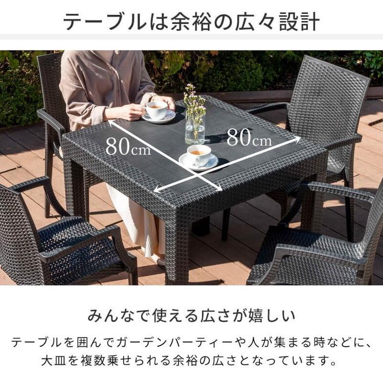 ラタン調 ガーデン 3点セット ピクシス 肘付き ガーデンチェア2脚